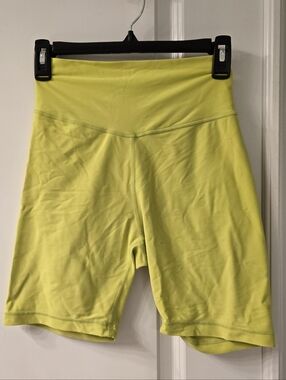 POPFLEX Neon Lime High-Waist Bike Shorts